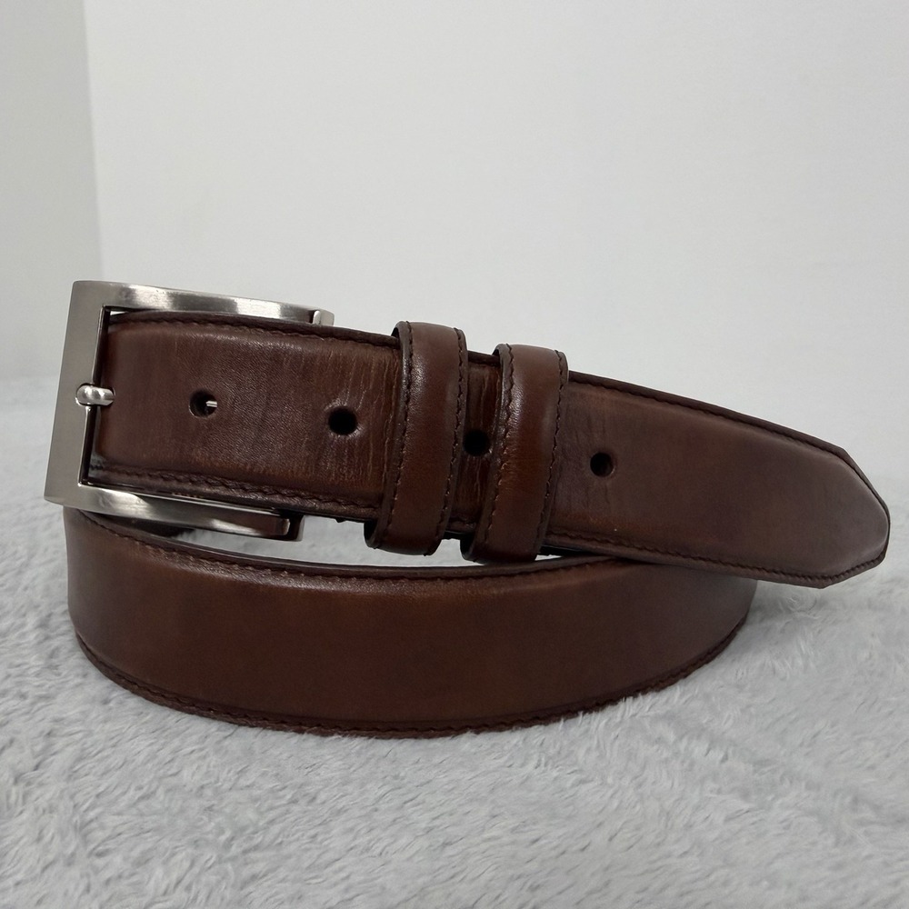 Allen‎ Edmonds Italian Calfskin Dress Belt Mens 42/107 Brown Made In USA 1015665